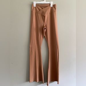 Tan Victoria’s Secret crossover flare leggings